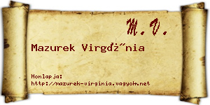 Mazurek Virgínia névjegykártya